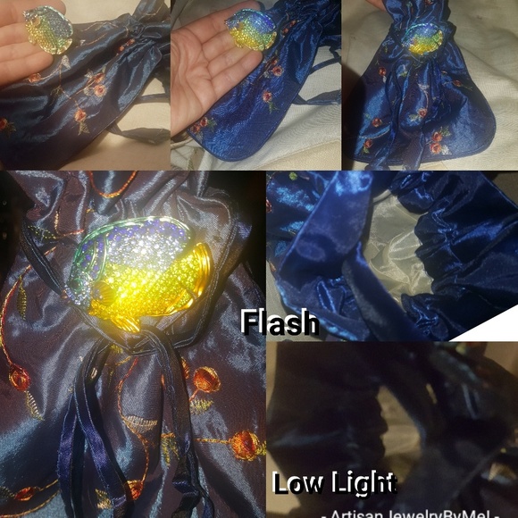 Sale💖NWT Betsey Johnson Crystal Blue Set+Handmade Bag - Picture 5 of 8